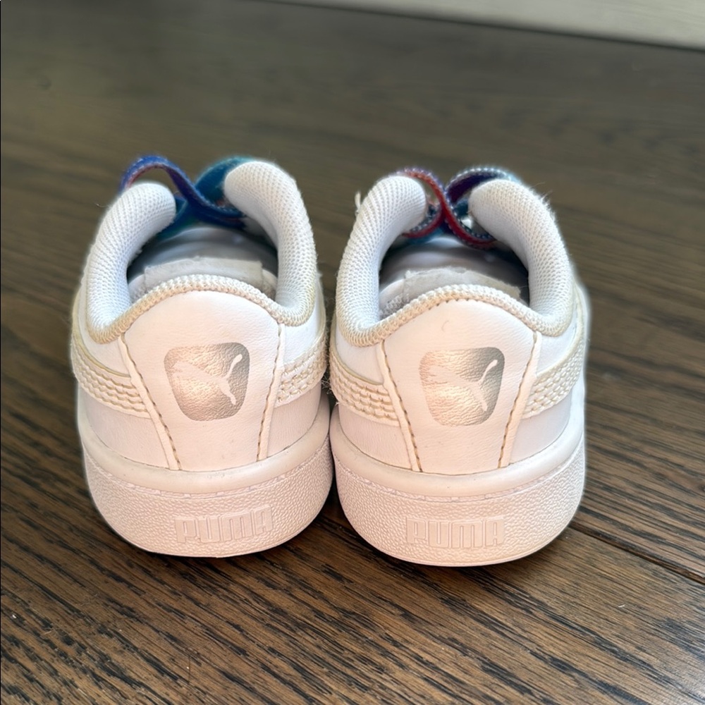 Puma White and Red Sneakers with Rainbow Laces 6C toddler baby - Picture 8 of 10